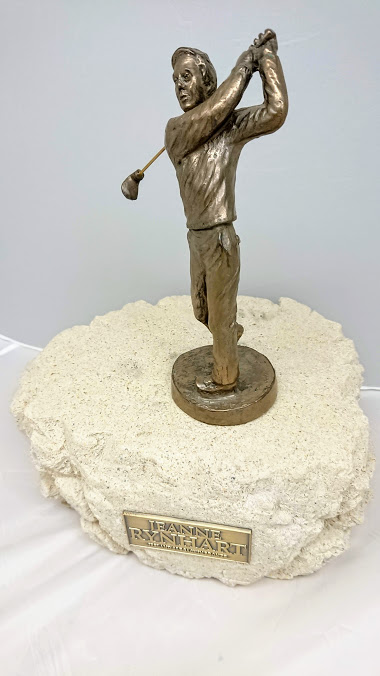 jeanne rynhart bronze sculpture - Golfer