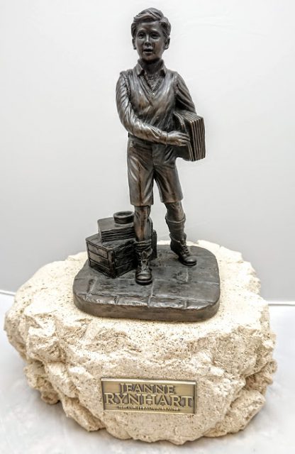 Jeanne Rynhart Bronze Sculpture - News Boy