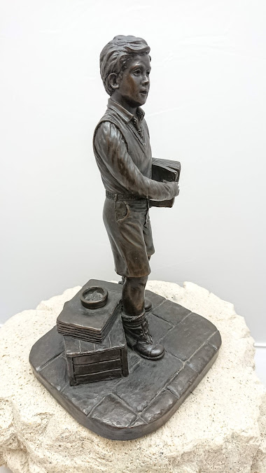 Jeanne Rynhart Bronze Sculpture - News Boy