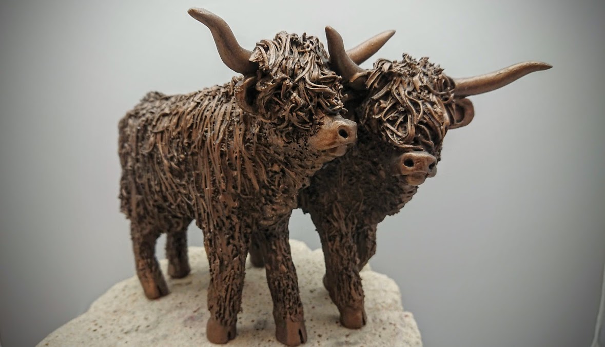 Malcolm Highland Bull Standing Frith Miniature Bronze