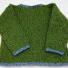 Julie Dillon Kids Knitted Wool Cardigan - Green Ladybugs
