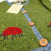 Julie Dillon Kids Knitted Wool Cardigan - Green Ladybugs