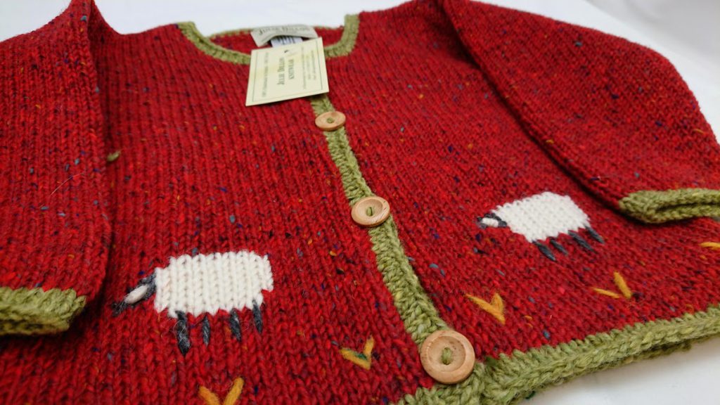 Julie Dillon Kids Knitted Wool Cardigan - Red Sheep
