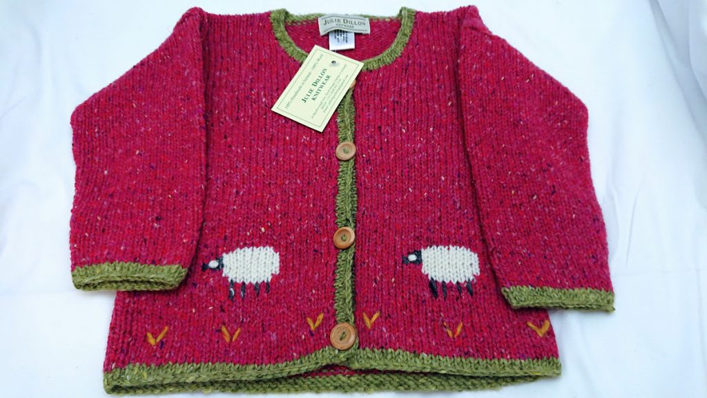 Julie Dillon Kids Knitted Wool Cardigan - Pink Sheep