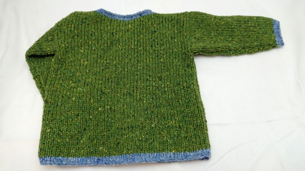 JULIE DILLON KIDS KNITTED WOOL CARDIGAN - GREEN SHEEP