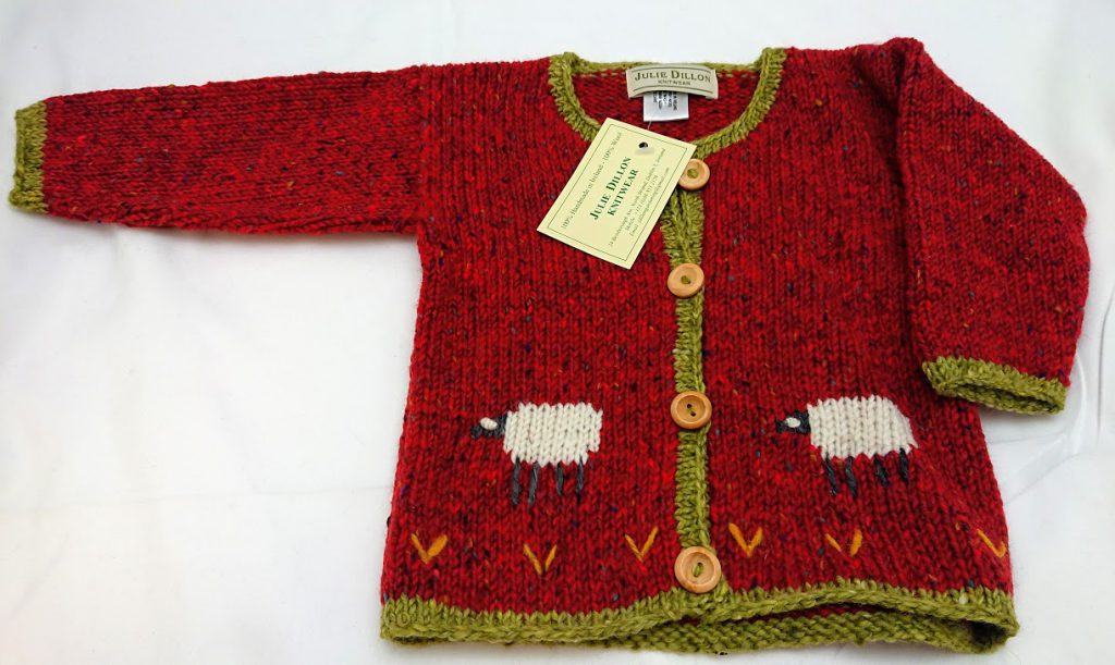 Julie Dillon Kids Knitted Wool Cardigan - Red Sheep