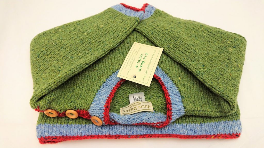 Julie Dillon Kids Knitted Wool Sweater - Green Ladybugs