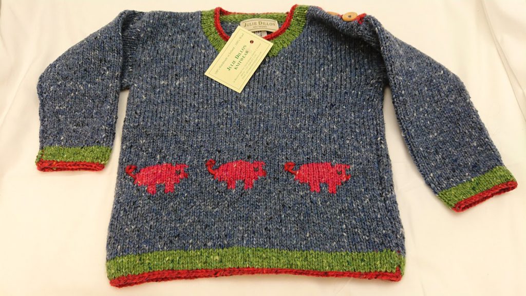 Julie Dillon Kids Knitted Sweater - Blue Pigs